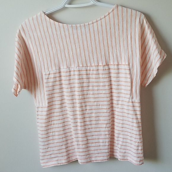 Anthropologie striped crop t-shirt top tee - Picture 3 of 3